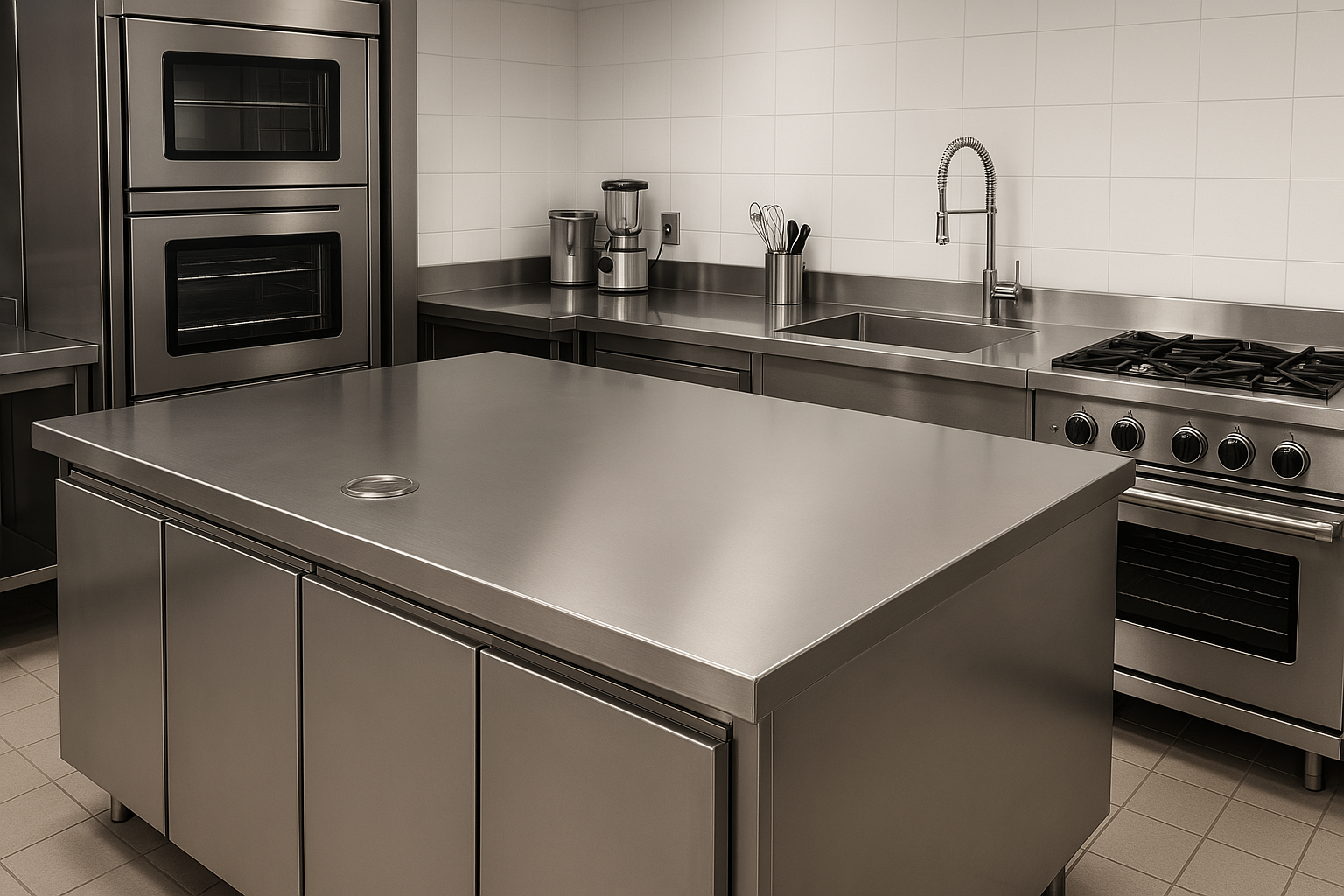 Utilisation de tôle inox à Paris dans un commerce